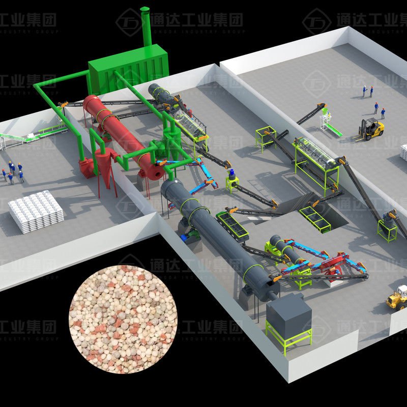 Peralatan Granulator Rol Sulfat Kalsium Nitrate Komposisi Pupuk Membuat Produksi Line